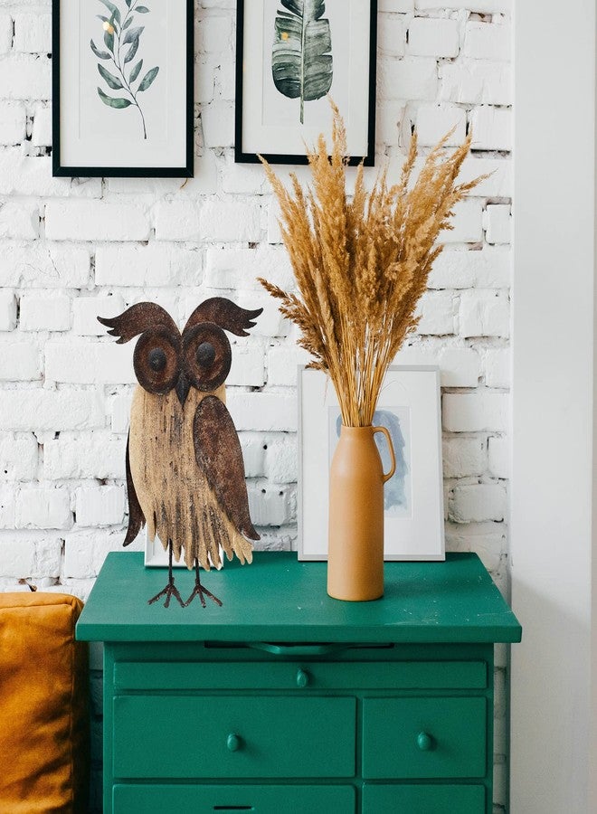 E-view Rustic Owl Figurines Decor Animal Statue for Home-Wooden Stand Owl Sculptures Decorations for Living Room Bedroom-Shelf Decoration Decorative Tabletop Collection(Owl B) - Image 5